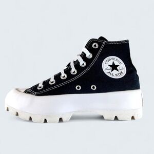 Converse Womens Size 7 Lugged High Top Chuck Taylor Black White Platform Sneaker